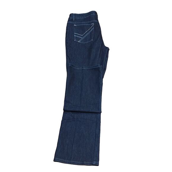 JONES SIGNATURE NEW YORK JEANS SIZE 8, 32" STRETCH, DARK WASH BLUE - Picture 1 of 5